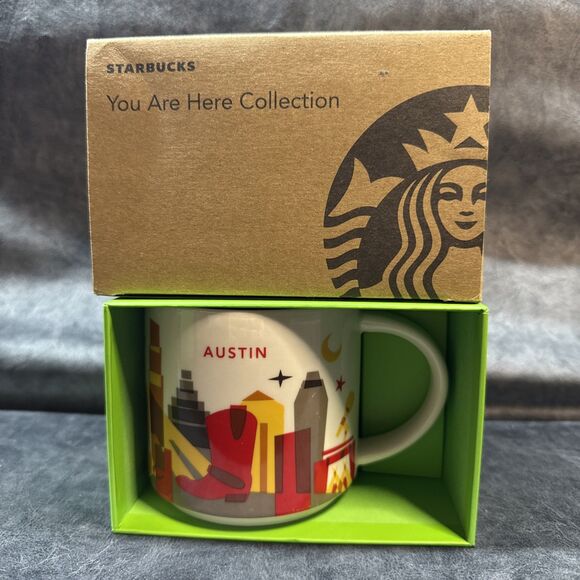 New Starbucks Austin You Are Here Collection Coffee Mug 14oz With Original Box - Picture 1 of 3